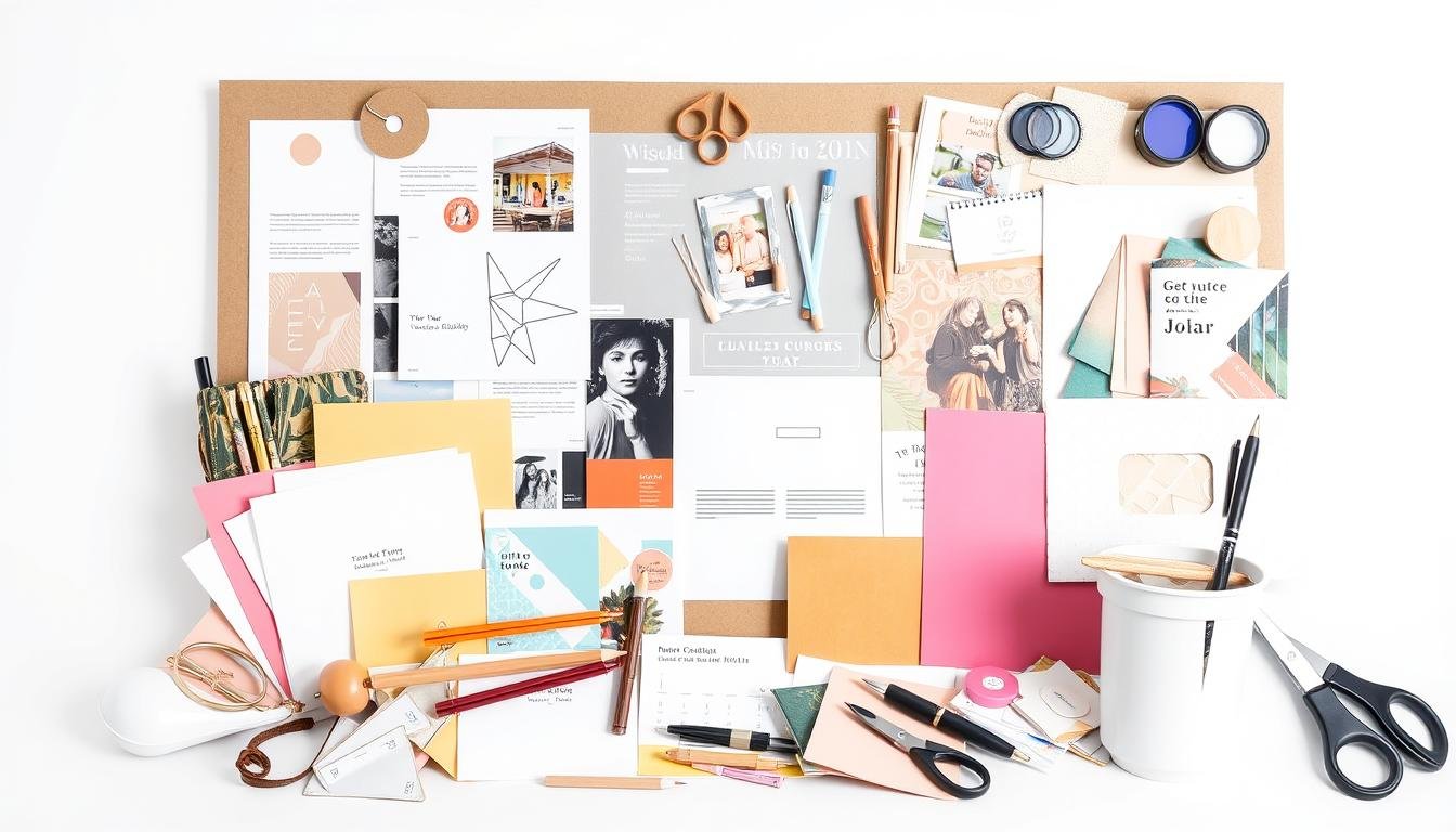 Vision Board Supplies Kit With Various Materials And Tools