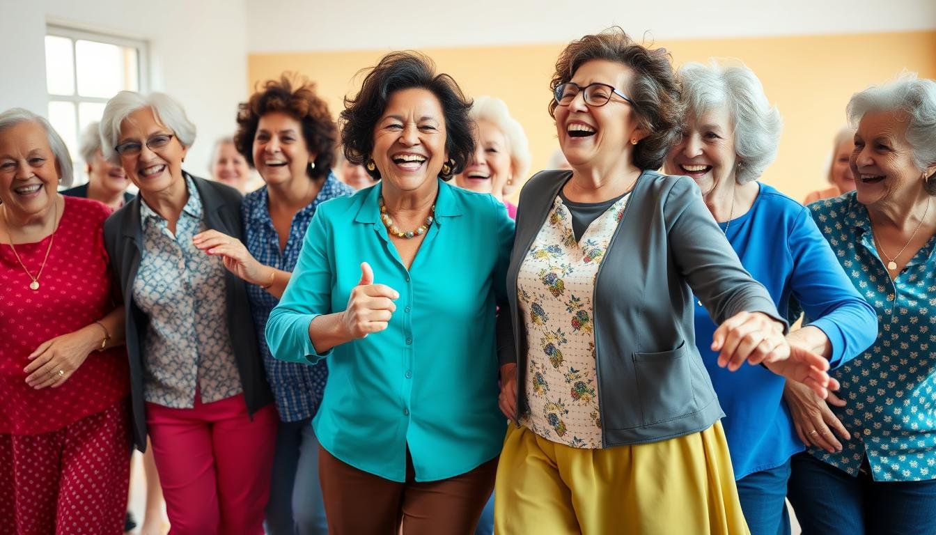 Image Of Senior Women Dancing Together