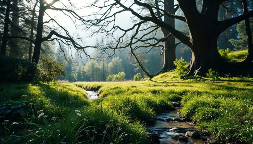A Serene Forest Glade Bathed In Soft, Diffused Sunlight, With A Tranquil Stream Meandering Through The Verdant Undergrowth. In The Foreground, Delicate Wildflowers Nod Gently In The Breeze, Inviting A Moment Of Mindful Contemplation. The Middle Ground Features Towering Ancient Trees, Their Branches Casting Intricate Patterns Of Light And Shadow Across The Scene. In The Distance, A Misty, Ethereal Mountain Range Rises, Hinting At The Vastness And Grandeur Of The Natural World. This Fit Glow Guide Image Evokes A Sense Of Calm, Introspection, And A Deep Connection To The Rhythms Of The Earth. A Serene Forest Glade Bathed In Soft, Diffused Sunlight, With A Tranquil Stream Meandering Through The Verdant Undergrowth. In The Foreground, Delicate Wildflowers Nod Gently In The Breeze, Inviting A Moment Of Mindful Contemplation. The Middle Ground Features Towering Ancient Trees, Their Branches Casting Intricate Patterns Of Light And Shadow Across The Scene. In The Distance, A Misty, Ethereal Mountain Range Rises, Hinting At The Vastness And Grandeur Of The Natural World. This Fit Glow Guide Image Evokes A Sense Of Calm, Introspection, And A Deep Connection To The Rhythms Of The Earth.
