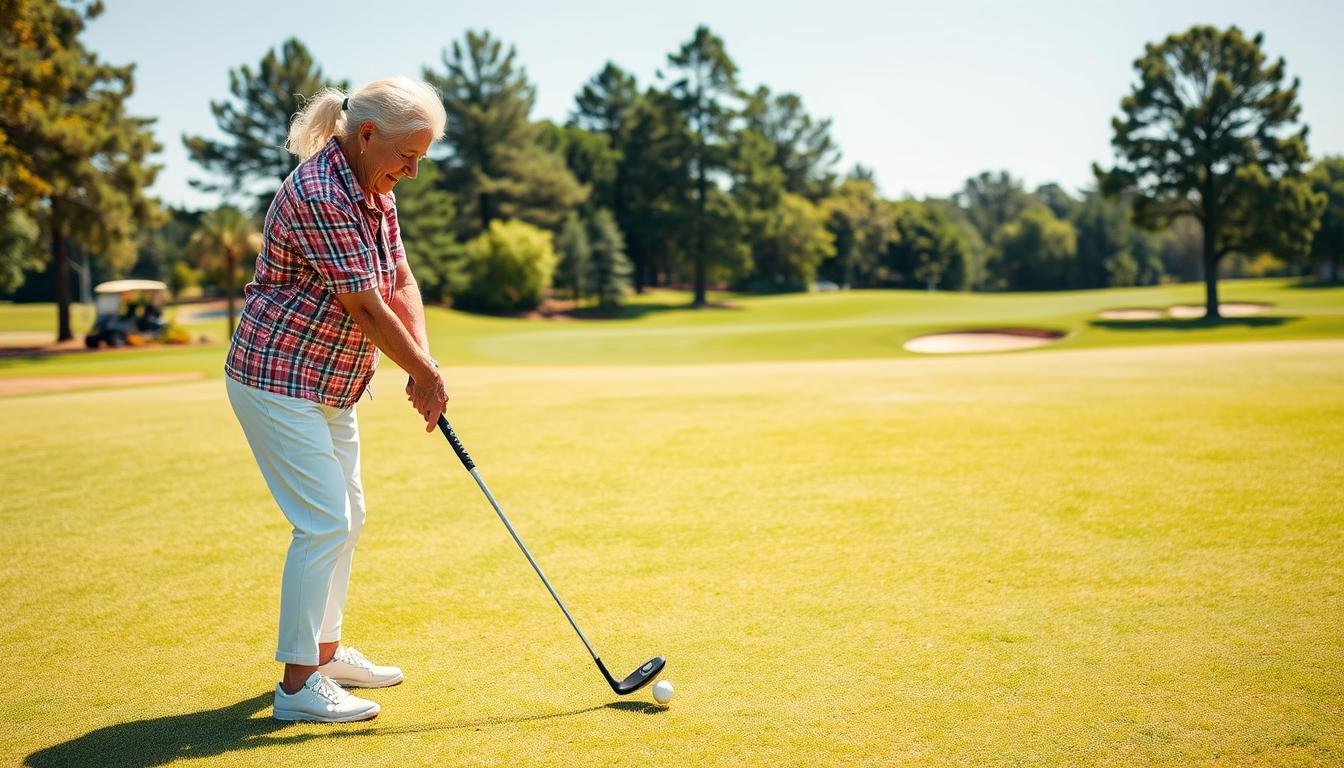Image Of A Senior Woman Playing Golf