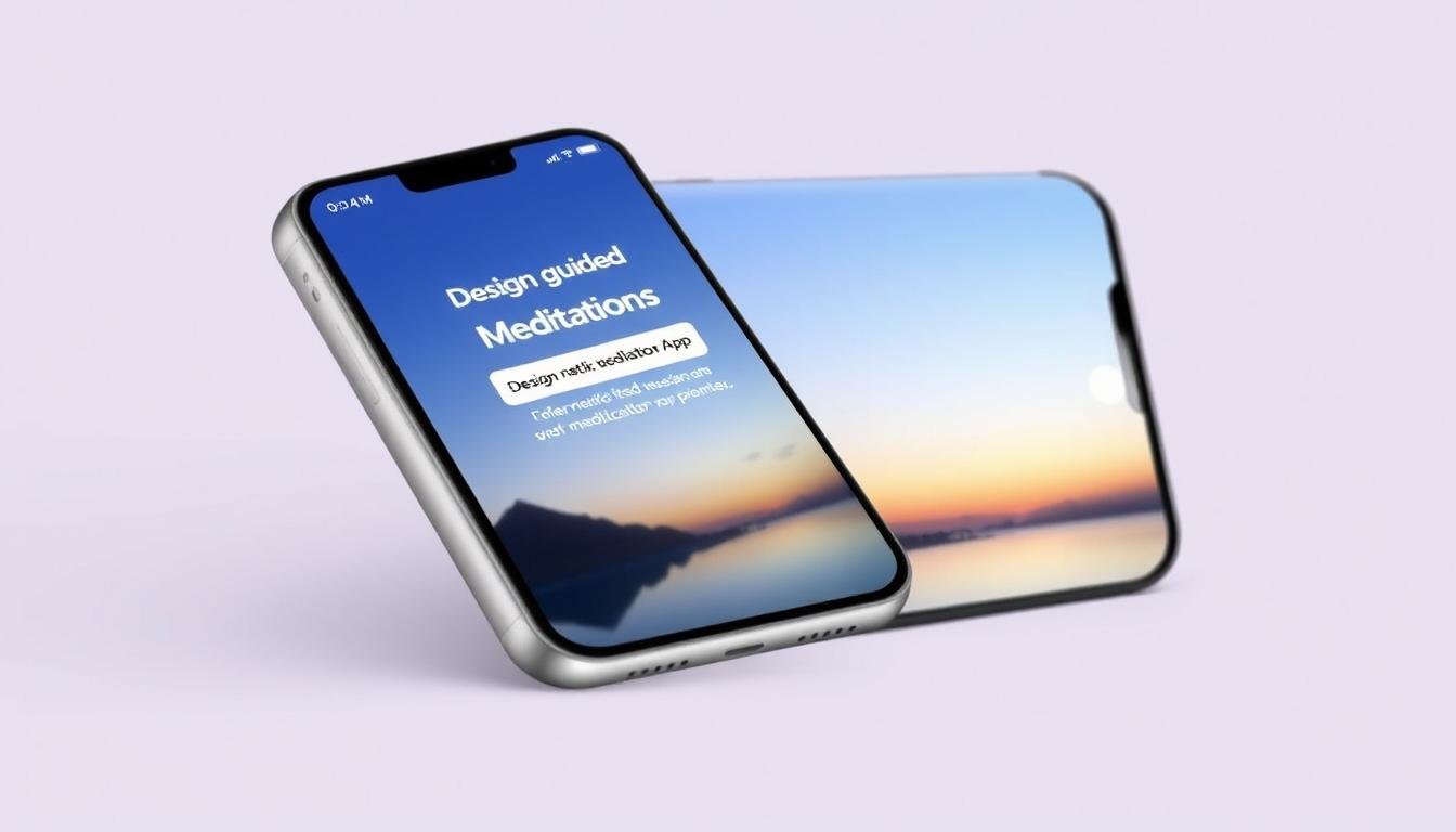 Guided Meditation App Interface On A Mobile Device